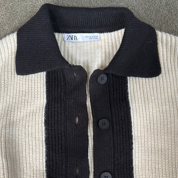 Black and Cream Striped Cardigan - Picture 2 of 5